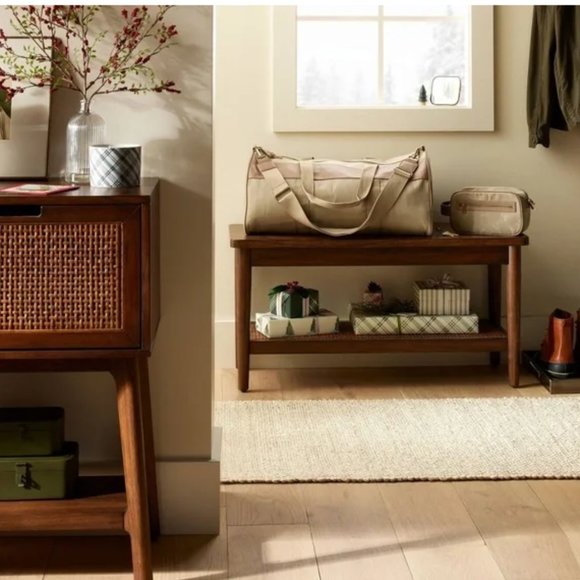 HEARTH & HAND Magnolia Canvas Travel Duffel Bag Khaki - Picture 4 of 14